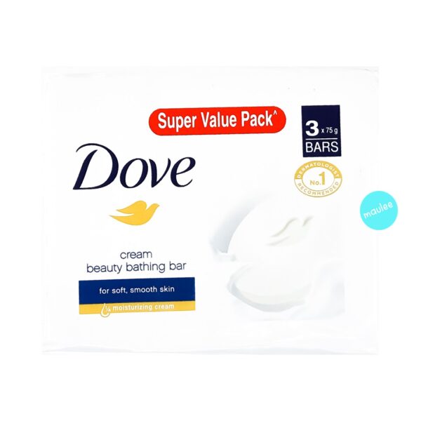 Dove Cream Beauty Bathing Soap (Pack of 3 Soaps), 225 gm