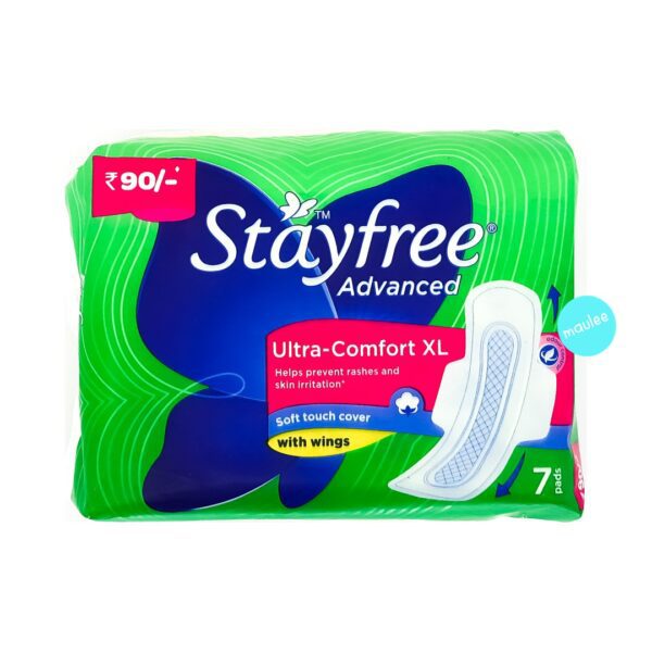 Stayfree Advanced Sanitary Pads, Ultra-Comfort XL with Wings, 7 Pads