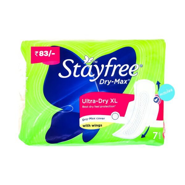 Stayfree Dry-Max Sanitary Pads, Ultra-Dry XL with Wings, 7 Pads