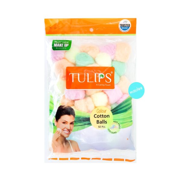Tulips Colour Cotton Balls, 50 Pcs