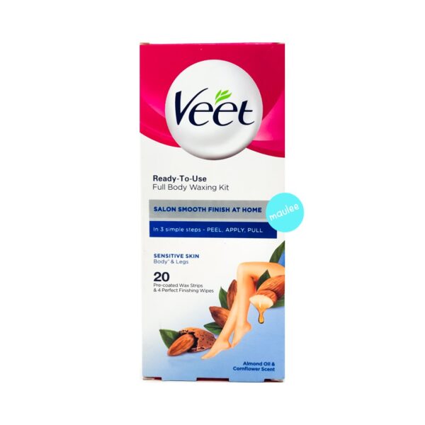 Veet Full Body Waxing Kit, Sensitive Skin, 20 Strips