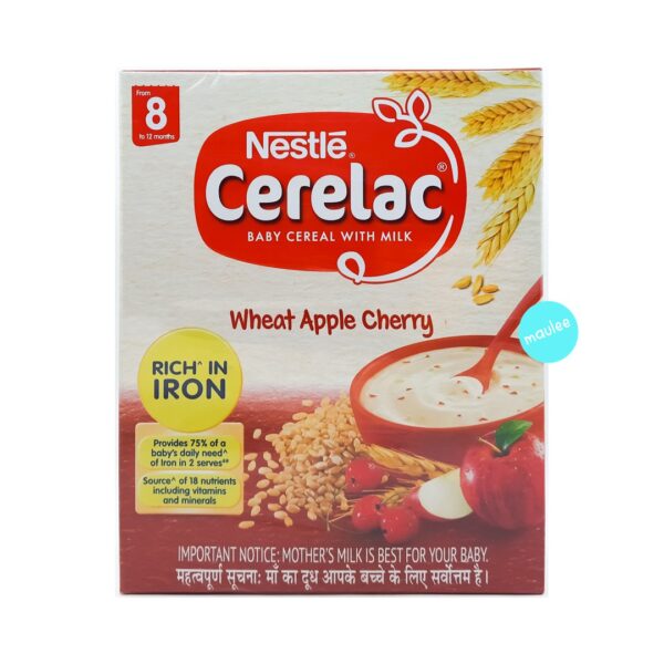 Cerelac Baby Cereal With Milk, 8-12 Months, Wheat Apple Cherry, 300 gm